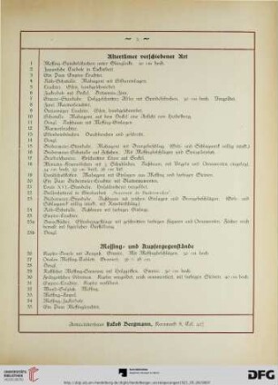 Altertümer verschiedener Art (Nr. 1-25b)