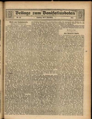 Zweite Ausgabe vom Sonntag, den 09. November 1913.