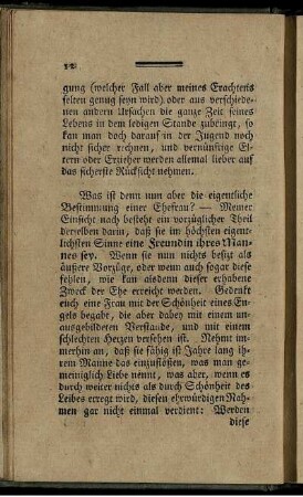 [I. Von der Bestimmung eines Frauenzimmers.]