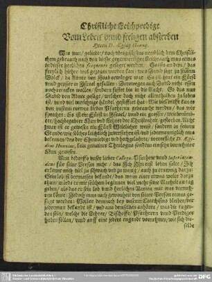 Lebenslauf : Vom Leben und seeligen absterben Herrn D. Aegidy Hunnij