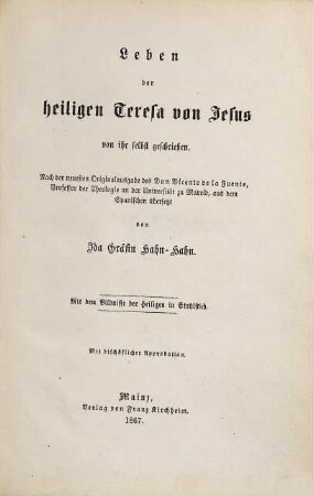Leben der heiligen Teresa von Jesus