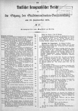 No. 27, 28. September 1905