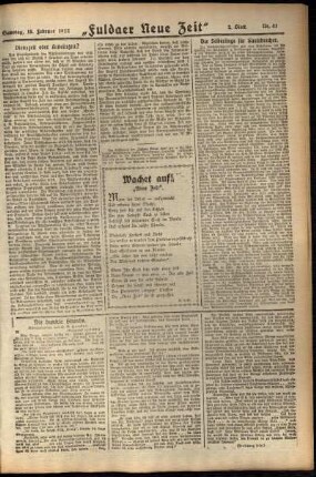 Zweite Ausgabe vom Samstag, den 18. Februar 1922.