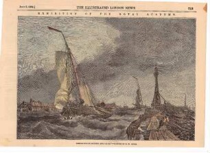 French lugger running into Calais, painted by E. W. Cooke