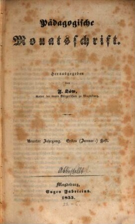 Pädagogische Monatsschrift. 9, 9. 1855