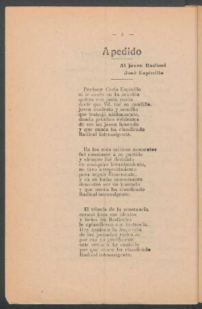 Apedido : Al joven radical José Espinillo