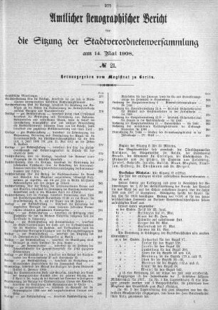 No. 21, 14. Mai 1908