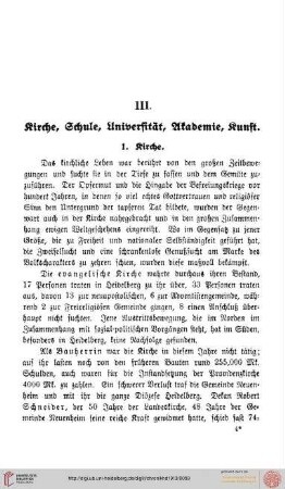 III. Kirche, Schule, Universität, Akademie, Kunst