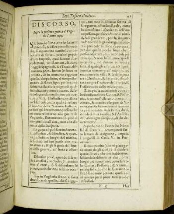 Discorso, Sopra la presente guerra d Ungaria l Anno 1595.