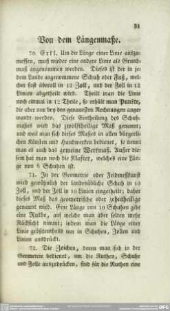Von dem Längenmaße