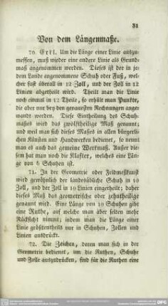Von dem Längenmaße
