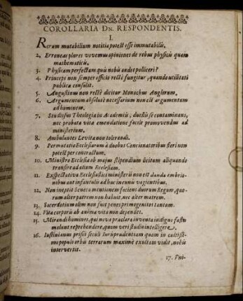 Corollaria Dn. Respondentis.