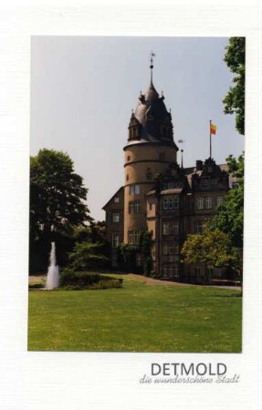 Faltkarte mit Umschlag. Schloß. Detmold