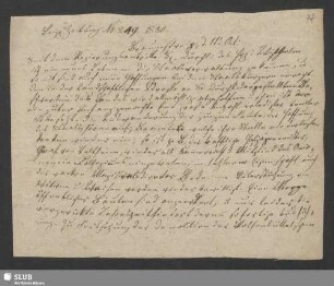 Abschrift einer Meldung (Braunschweig, d[en] 11ten Oct[ober]) aus der Leipziger Zeitung No. 249, 1830.