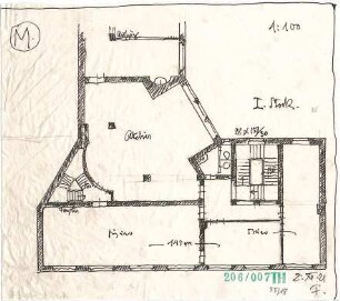 Fischer, Theodor; München; Mayr'sche Hofkunstanstalt - Grundriss 1. OG