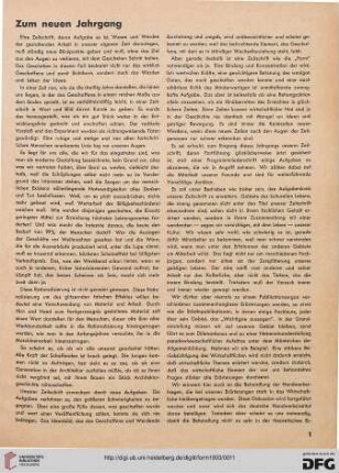 8: Zum neuen Jahrgang