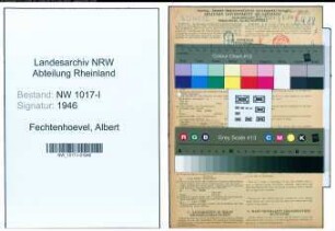 Entnazifizierung Albert Fechtenhoevel , geb. 28.03.1896 (Werkmeister)