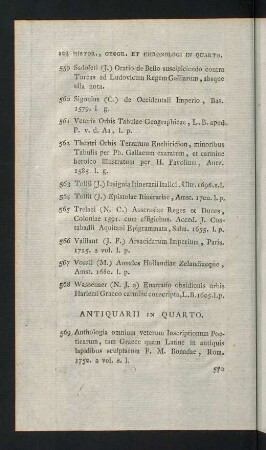 104-129, Antiquarii in Quarto - Litteratores in Quarto