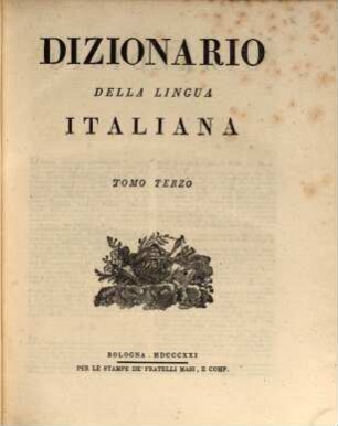 Dizionario della lingua Italiana, 3. D, E, F