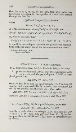 Geometrical investigations.
