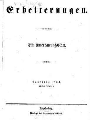 Erheiterungen, 1853