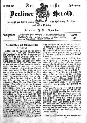 Nummer 71, Juni 1847