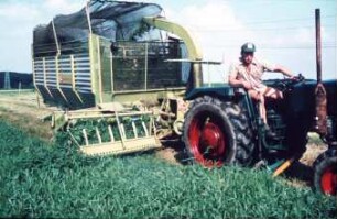Fotografie: Fütterungstechnik, Grünfutter, Häckselladewagen, Mähwerk, Pickup