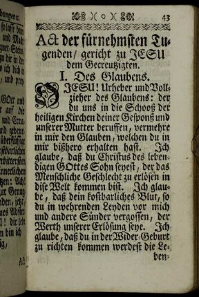 Act der fürnehmsten Tugenden/ gericht zu Jesu dem Gecreutzigten.