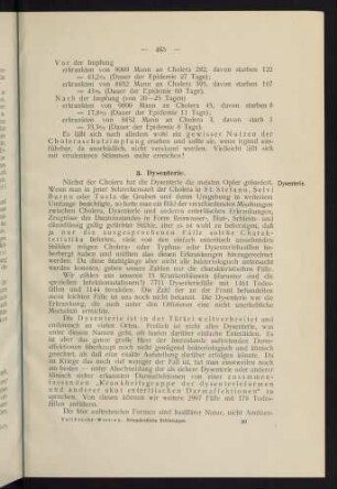 465-477, 3. Dysenterie. - 14. Meningitis cerebrospinalis, [...].