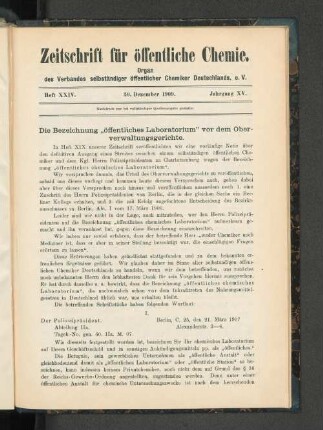 Heft XXIV. 30. Dezember 1909. Jahrgang XV.