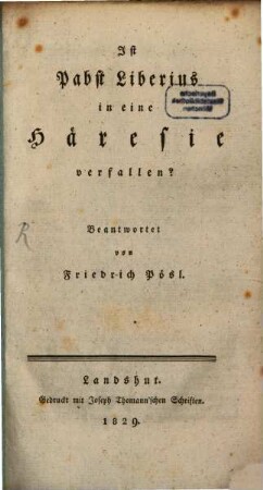 Ist Pabst Liberius in eine Häresie verfallen?