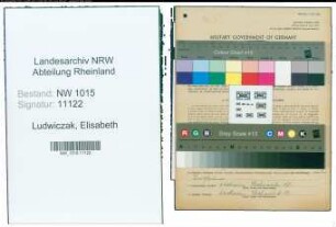 Entnazifizierung Elisabeth Ludwiczak , geb. 01.02.1898 (Schneiderin)