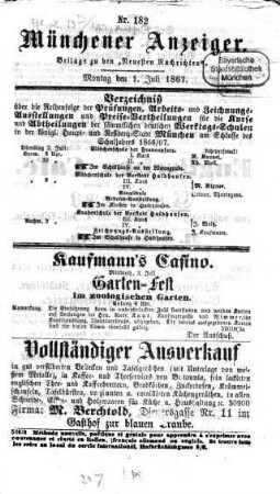 Neueste Nachrichten aus dem Gebiete der Politik. 1867, [a] = Münchener Anzeiger, 7 - 9