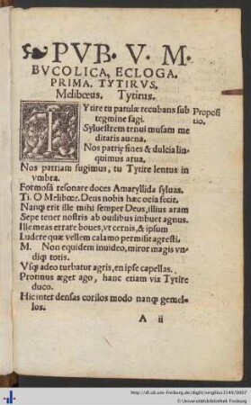 Ecloga Prima: Tytirus