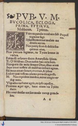 Ecloga Prima: Tytirus
