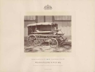 Transportwagen für Verwundete bei der Weltausstellung in Wien