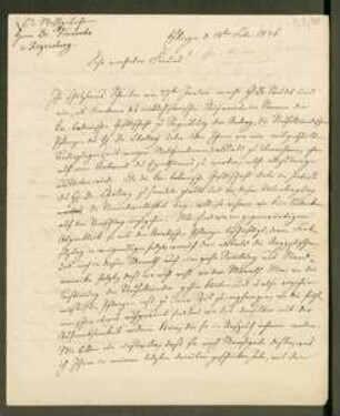 Brief von Christian Ferdinand Hochstetter an August Emanuel Fürnrohr