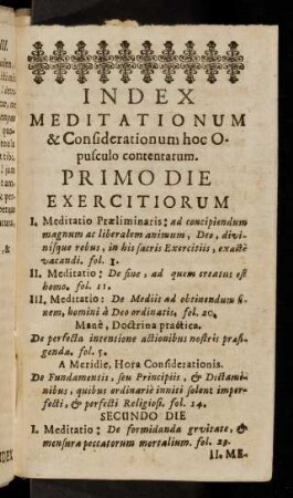 Index Meditationum