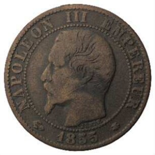 Fundmünze, 5 Centimes, 1855