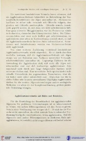 Agglutinationsversuche mit Hefen und Bakterien