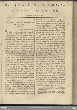 Artistisches Notizenblatt