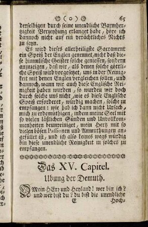 Das XV. Capitel. Ubung der Demuth.