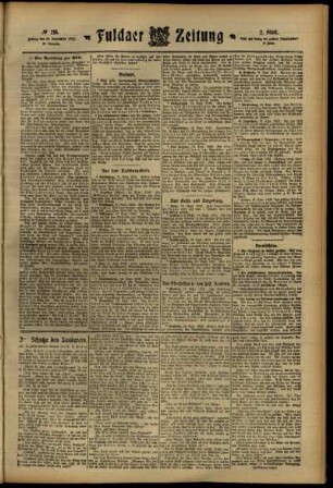 Zweite Ausgabe vom Freitag, den 20. September 1912.