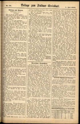 Zweite Ausgabe vom Donnerstag, den 01. Juli 1880.