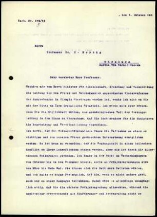 A. von Gerkan an R. Herbig