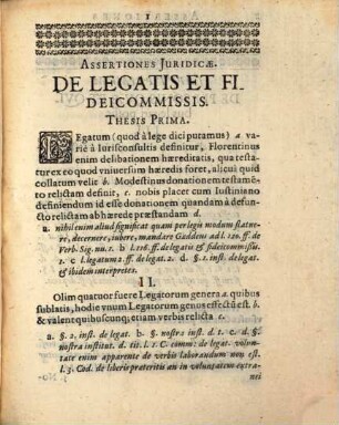 Assertiones Juridicae De Legatis Et Fideicommissis