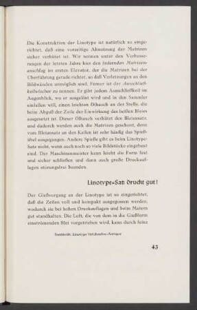 Linotype-Satz druckt gut!