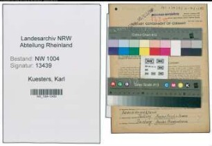 Entnazifizierung Karl Kuesters , geb. 02.01.1905 (Verlader)
