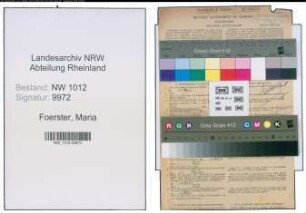 Entnazifizierung Maria Foerster , geb. 31.07.1899 (Lehrerin)