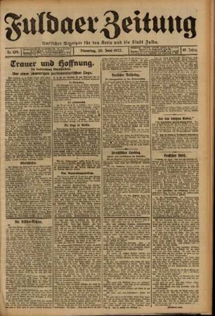 Ausgabe vom Dienstag, den 20. Juni 1922.